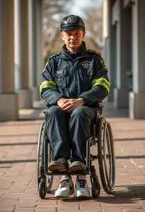 Police Patrol Adaptive Wheelchair Cover Costume face swap