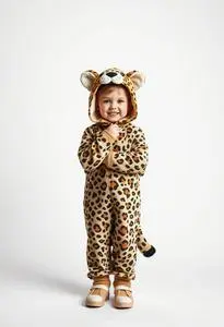 Cheerful Cheetah Costume Kid face swap