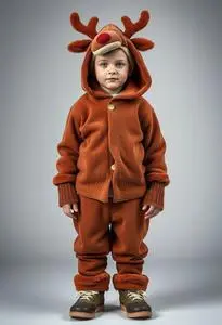 Boy Reindeer Outfit Costume face swap