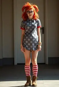 Female Chuckie Finster Costume face swap