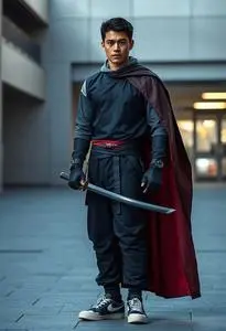 Katana Superhero Costume face swap