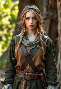 Medieval Huntress Costume face swap
