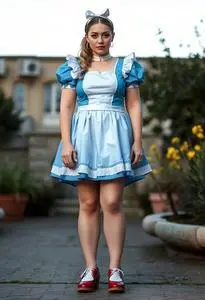 Alice Wonderland Fancy Dress Ladies Face Swap