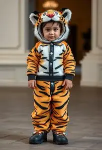 Terrific Tiger Kid Costume face swap