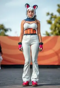 Woman Foxy Lady Costume face swap