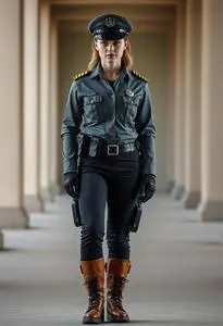 Woman Officer Anita Bribe Costume face swap