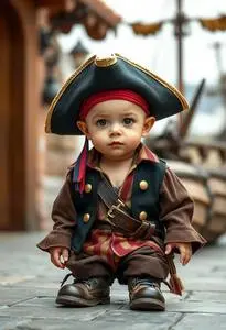 Capn Shorty Toddler Pirate Costume face swap