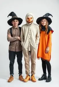 Funny Halloween Trio Costume face swap