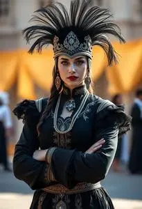 Zorro Costume Female Fancy Dress Face Swap Buy Stock Photo