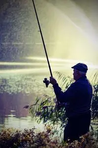 Fisherman Rod Fishing The Water phone wallpaper