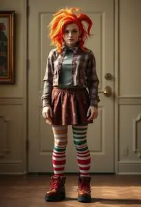 Female Chuckie Finster Costume face swap