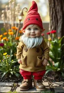 Gentle Hearted Garden Gnome Toddler Costume face swap