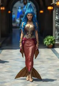 Magical Mermaid Costume face swap