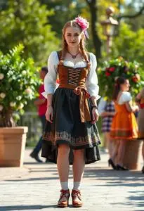 Oktoberfest Fraulein Adult Costume face swap