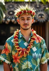 Aloha Hawaiian Theme Party Dress Code Female Hawaiian Dress Smocked Top  Tropical Hibiscus Plumeria Print Cream