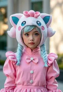 Pokmon Jigglypuff Girl Costume face swap