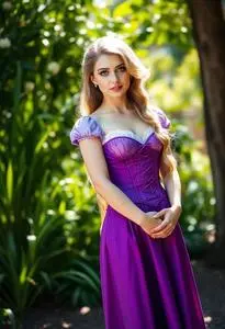 open lace back dress Little Adventures Classic Rapunzel Princess Dress Up Costume