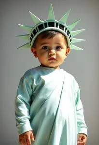 Statue Liberty Costume Infant face swap