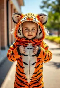 Terrific Tiger Kid Costume face swap