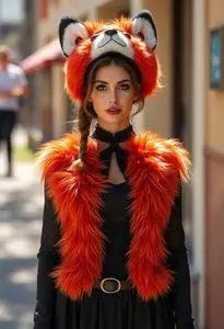 Woman Foxy Lady Costume face swap