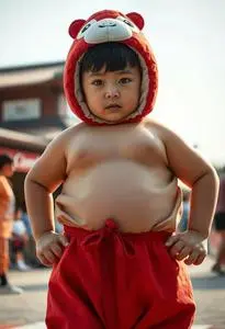 Kid Sumo Wrestler Costume face swap