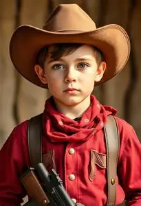 Kid Wild West Gunslinger Costume face swap