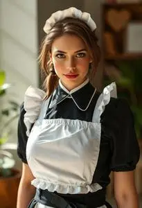 Free Latex French Maid Costume Face Swap