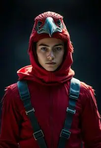 Red Hawk Costume face swap