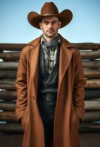Cowboy Duster Costume Coat face swap