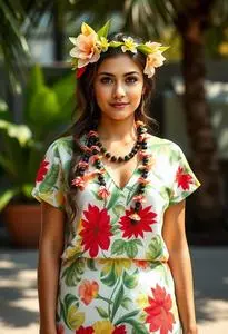 Hawaiian Outfit Woman Costume Face Swap
