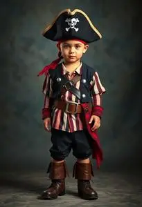 Capn Shorty Toddler Pirate Costume face swap
