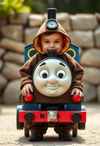 Baby Thomas Train Costume face swap