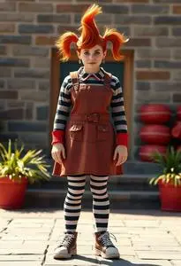 Female Chuckie Finster Costume face swap