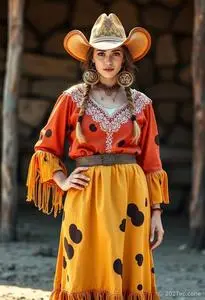 Cowwoman Woman Costume face swap