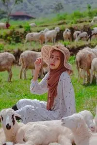 Sheep Hijab Woman Muslim Islam phone wallpaper