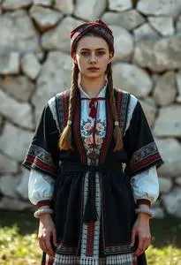 Lithuanian Folk Costume face swap
