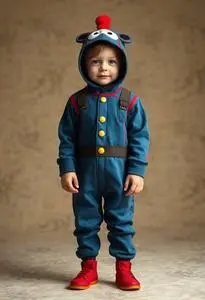 Newborn Thomas Train Costume face swap
