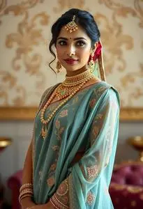 Manyavar Lehenga Costume face swap