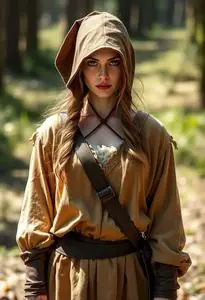 Medieval Huntress Costume face swap