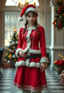 Ladies Christmas Fancy Dress Outfit Face Swap