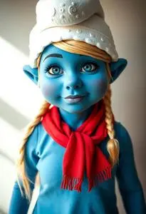Ladies Smurf Fancy Dress Face Swap