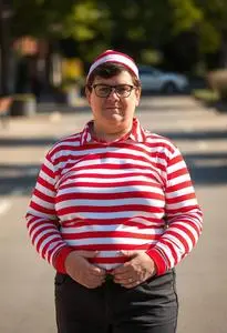 Plus Size Adult Costume Wheres Waldo face swap