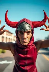 Red Horns Costume face swap