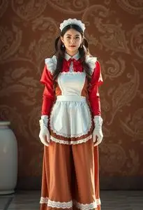 Woman Foxy Cleaning Maiden Costume face swap