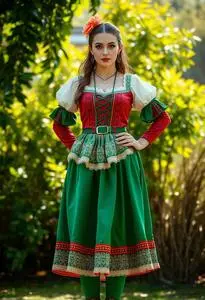 Woman Irish Dance Costume face swap