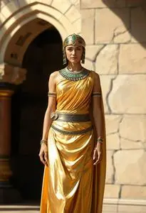 gold beautiful dress Girls Deluxe Cleopatra Costume main image 1