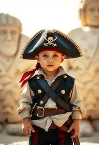 Capn Shorty Toddler Pirate Costume face swap