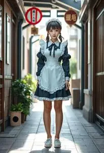 Misaki Maid Costume face swap