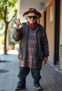 Gangsta Granny Costume Adult face swap