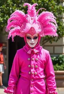 Pink Mardi Gras Costume face swap